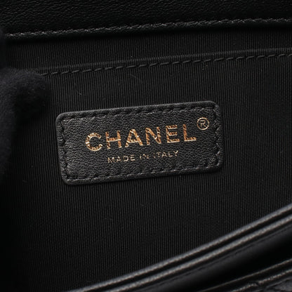 ミニマトラッセ カメリア チェーンショルダーバッグ ラムスキン ブラック ゴールド ゴールド金具 シャネル バッグ CHANEL