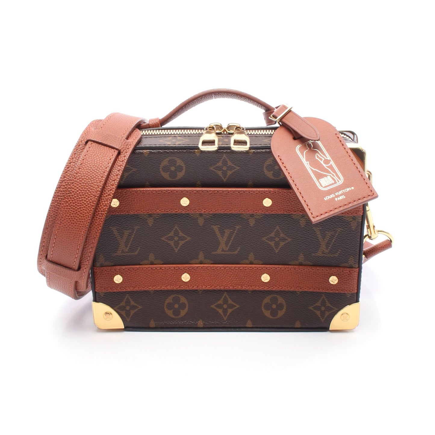 LOUIS VUITTON × NBA ハンドル ソフトトランク モノグラム ハンドバッグ PVC レザー ブラウン 2WAY ルイヴィトン バッグ LOUIS VUITTON