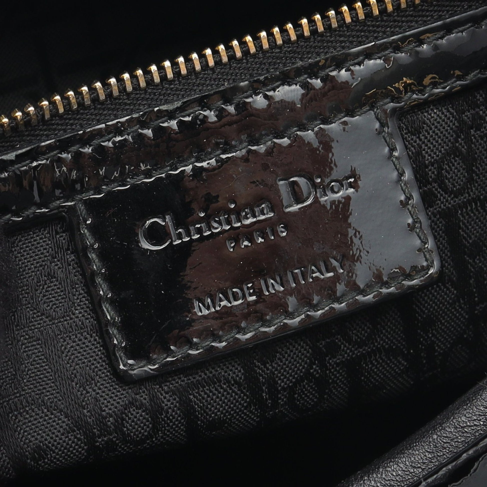 レディディオール ラージ ハンドバッグ エナメルレザー ブラック 2WAY クリスチャンディオール バッグ Christian Dior