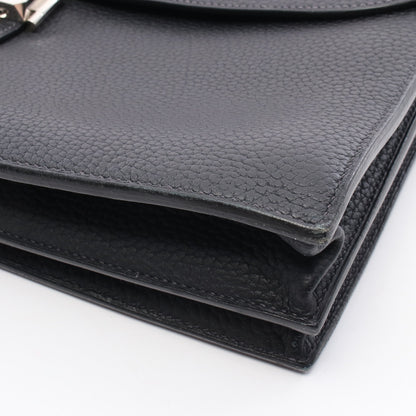 サックアデペッシュ38 マチ2 ブルーインディゴ ビジネスバッグ ブリーフケース フィヨルド ダークネイビー シルバー金具 □G刻印 エルメス バッグ HERMES