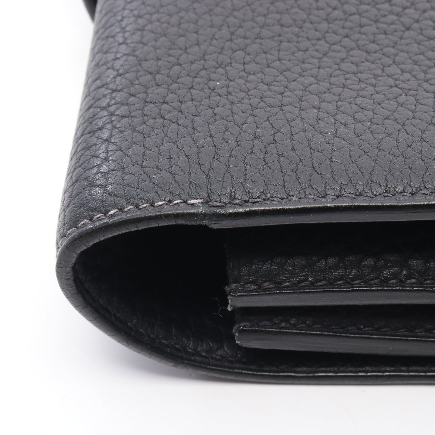 サックアデペッシュ38 マチ2 ブルーインディゴ ビジネスバッグ ブリーフケース フィヨルド ダークネイビー シルバー金具 □G刻印 エルメス バッグ HERMES