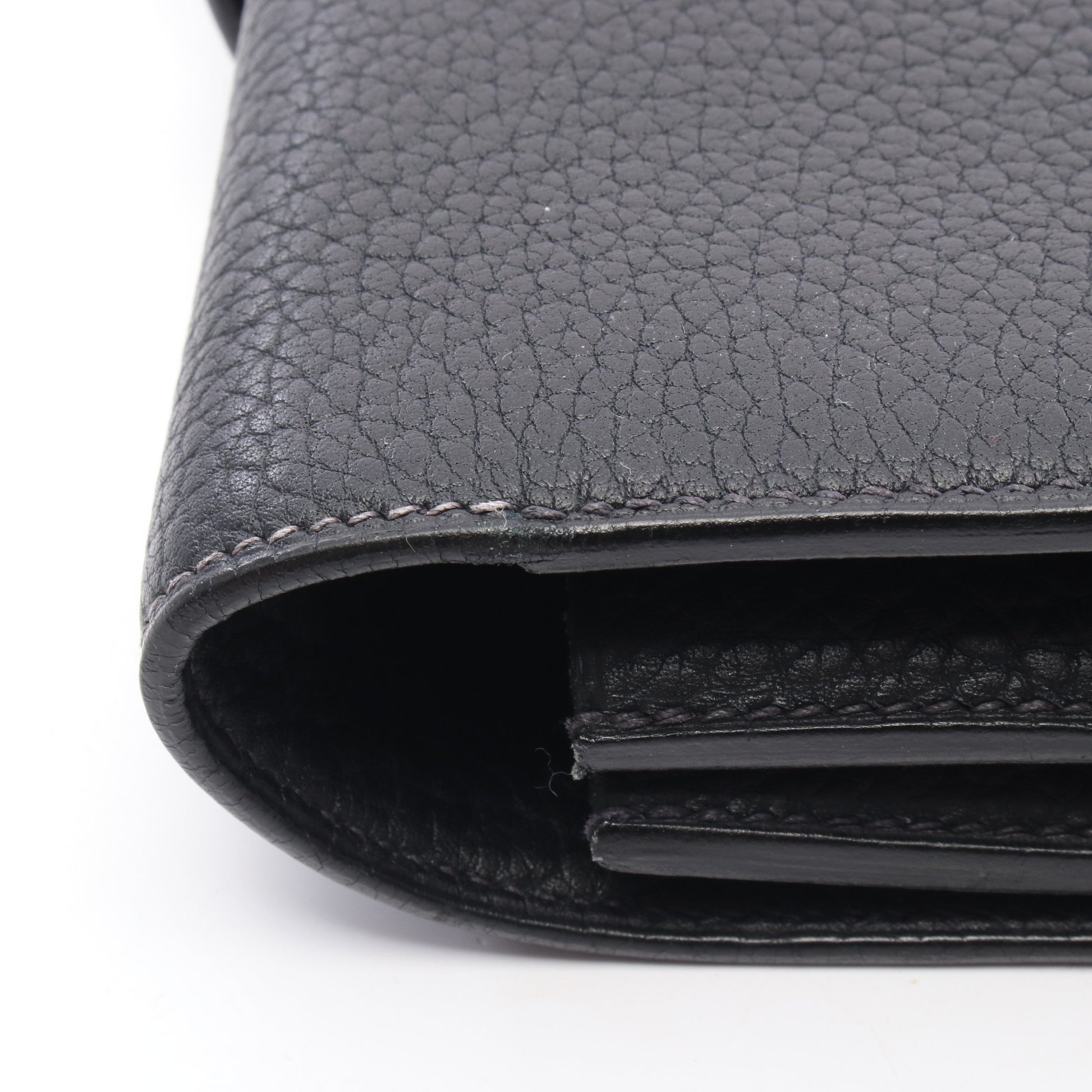 サックアデペッシュ38 マチ2 ブルーインディゴ ビジネスバッグ ブリーフケース フィヨルド ダークネイビー シルバー金具 □G刻印 エルメス バッグ HERMES