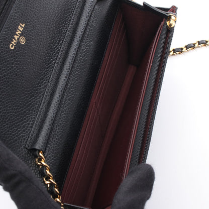 マトラッセ チェーンウォレット キャビアスキン ブラック ゴールド金具 シャネル バッグ CHANEL