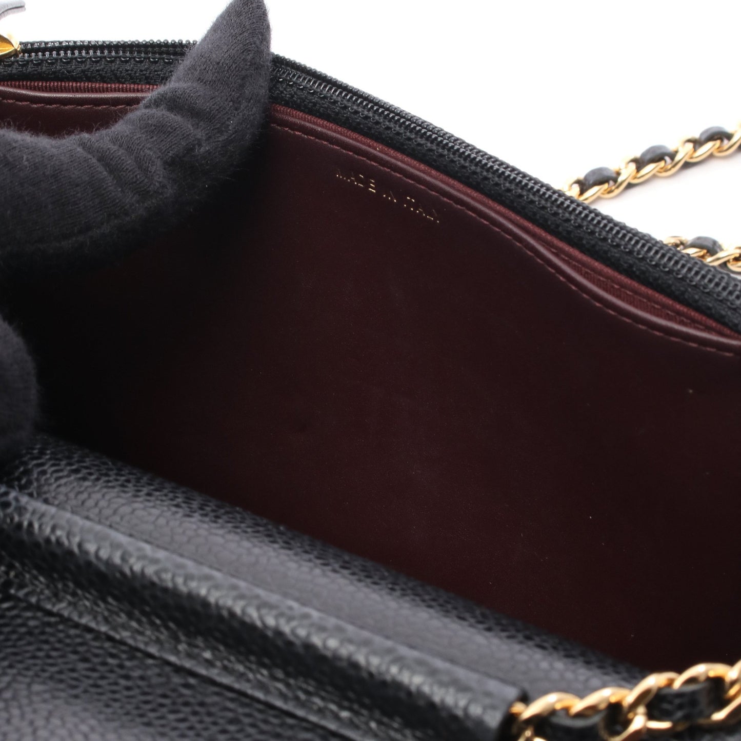 マトラッセ チェーンウォレット キャビアスキン ブラック ゴールド金具 シャネル バッグ CHANEL