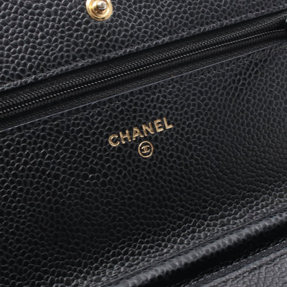 マトラッセ チェーンウォレット キャビアスキン ブラック ゴールド金具 シャネル バッグ CHANEL