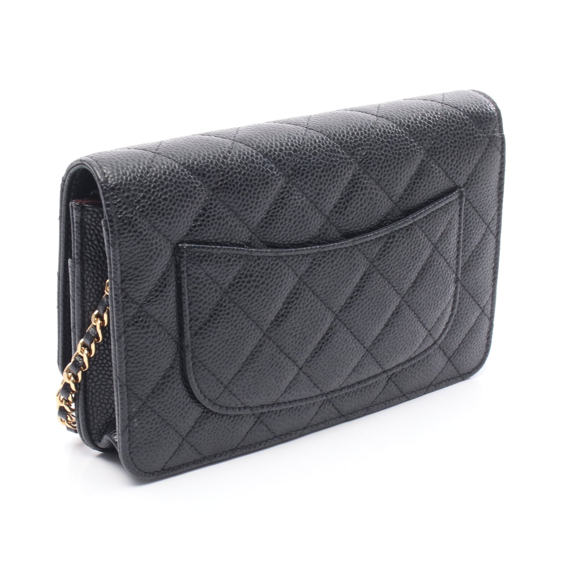 マトラッセ チェーンウォレット キャビアスキン ブラック ゴールド金具 シャネル バッグ CHANEL