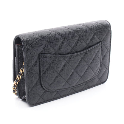 マトラッセ チェーンウォレット キャビアスキン ブラック ゴールド金具 シャネル バッグ CHANEL