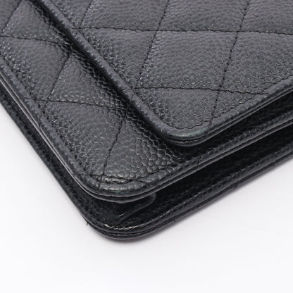 マトラッセ チェーンウォレット キャビアスキン ブラック ゴールド金具 シャネル バッグ CHANEL