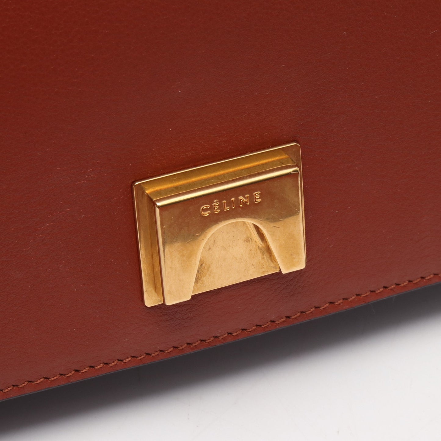 フレーム ミディアム ショルダーバッグ レザー ライトブルー ブラウン セリーヌ バッグ CELINE