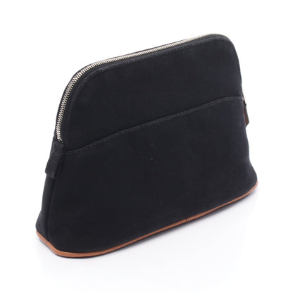 ボリードポーチ20 コスメポーチ キャンバス レザー ブラック ブラウン  