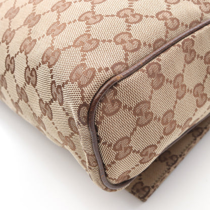 ショルダーバッグ キャンバス レザー ベージュ ダークブラウン グッチ バッグ GUCCI