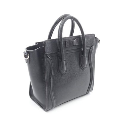 ラゲージ ナノショッパー ハンドバッグ レザー ブラック 2WAY セリーヌ バッグ CELINE