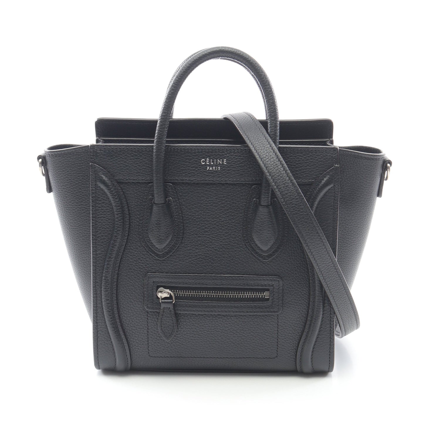 ラゲージ ナノショッパー ハンドバッグ レザー ブラック 2WAY セリーヌ  