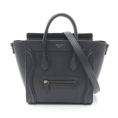 ラゲージ ナノショッパー ハンドバッグ レザー ブラック 2WAY セリーヌ バッグ CELINE