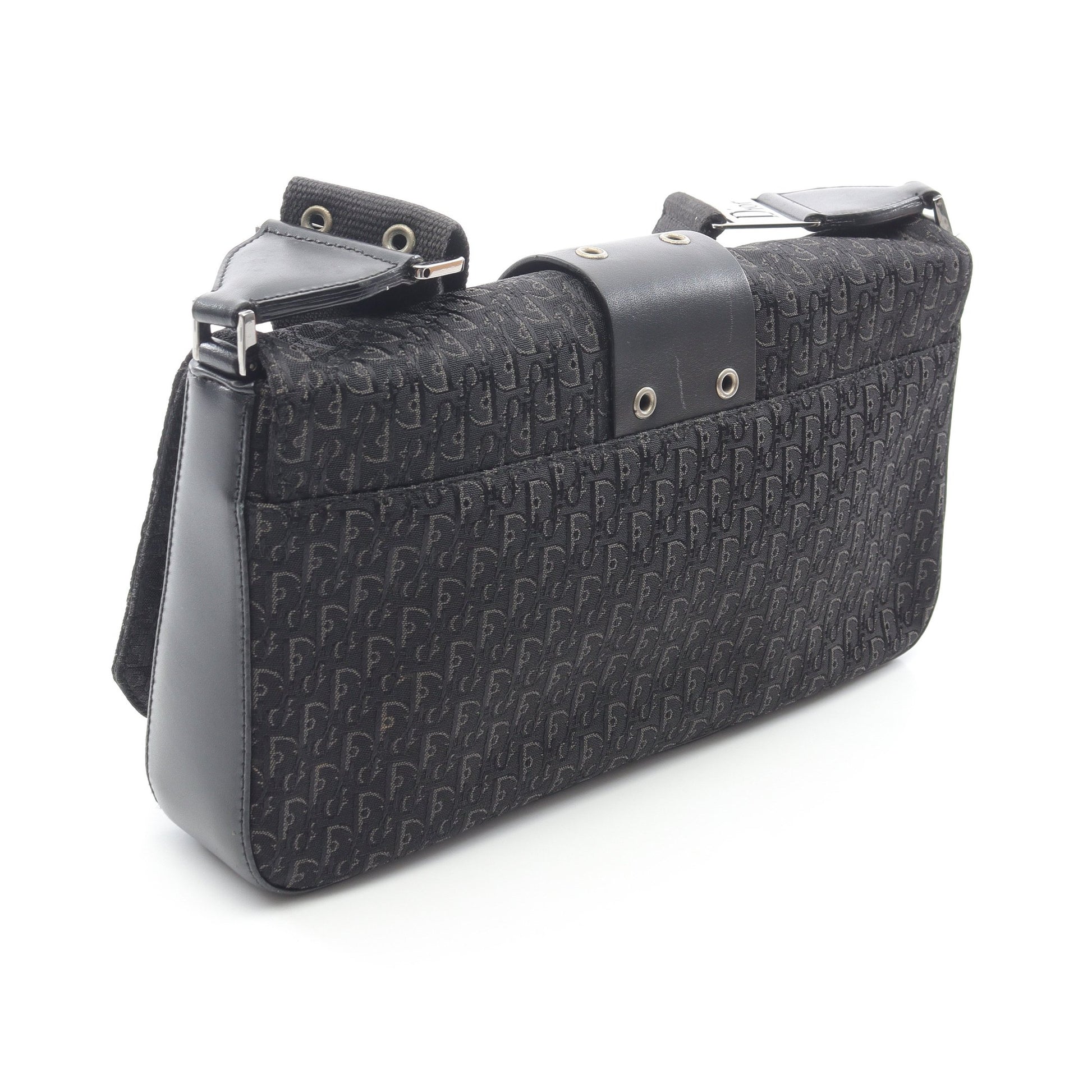 トロッター ストリートシック ショルダーバッグ キャンバス レザー ブラック クリスチャンディオール バッグ Christian Dior
