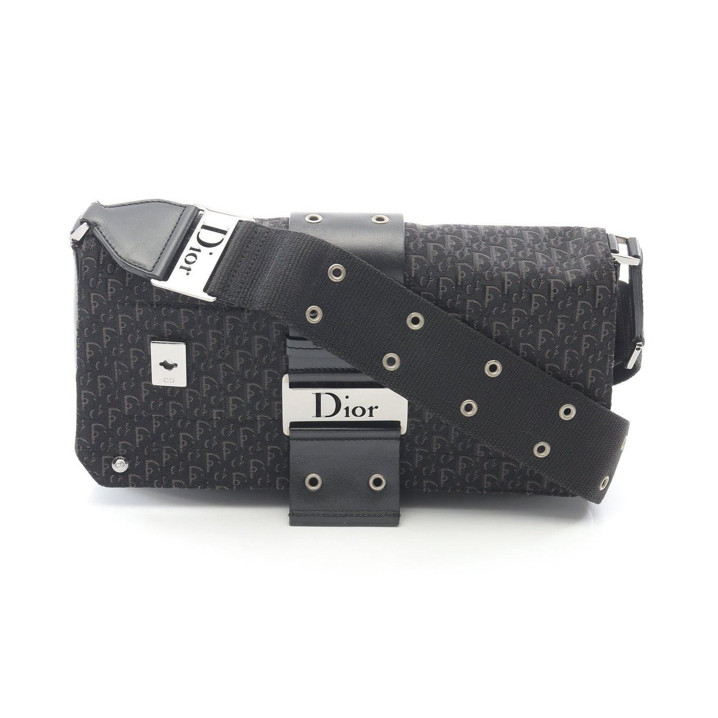 トロッター ストリートシック ショルダーバッグ キャンバス レザー ブラック クリスチャンディオール バッグ Christian Dior