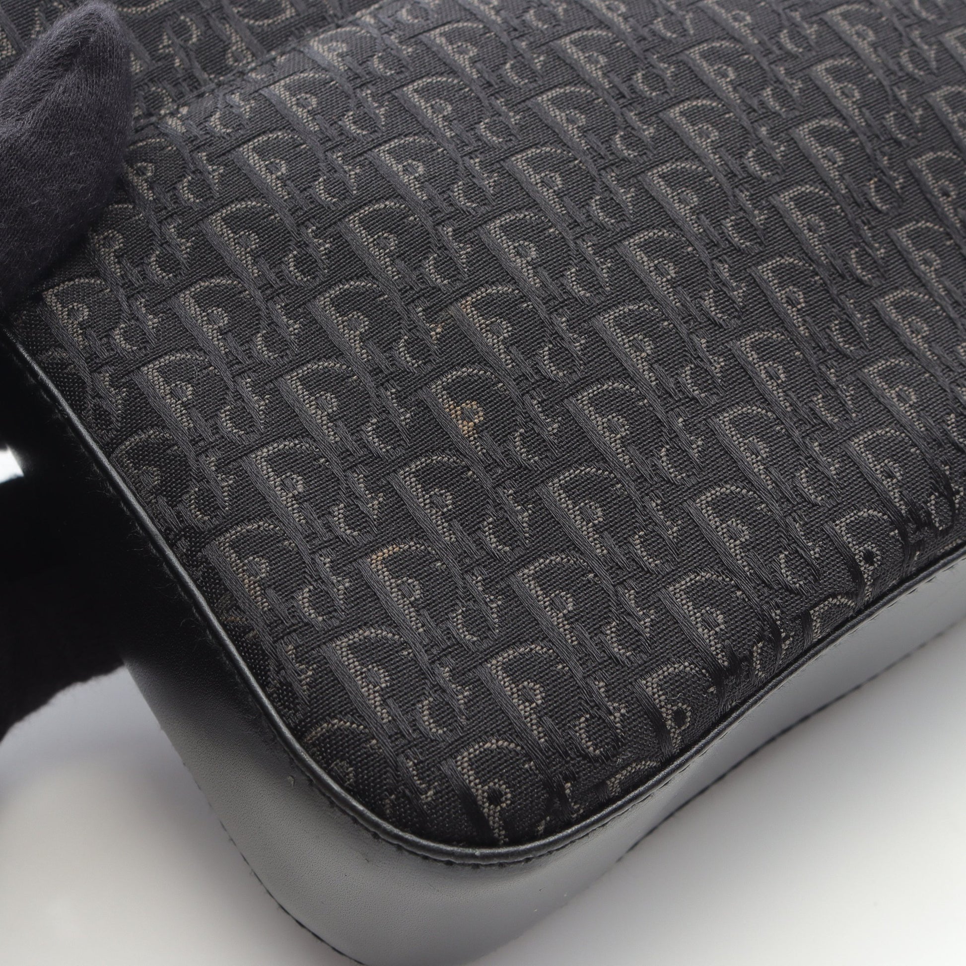 トロッター ストリートシック ショルダーバッグ キャンバス レザー ブラック クリスチャンディオール バッグ Christian Dior