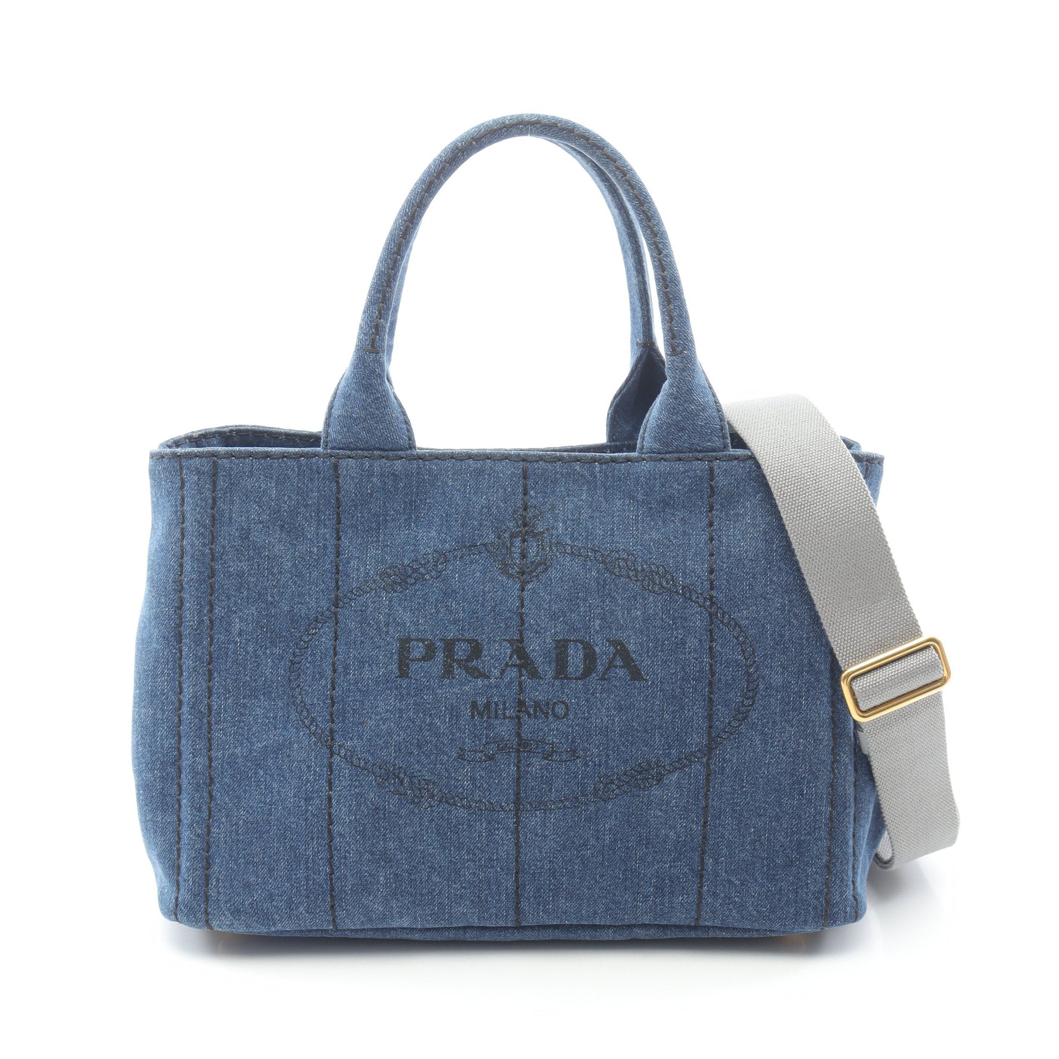 プラダ カナパ デニム インディゴ トートバッグ ハンドバッグ CANAPA