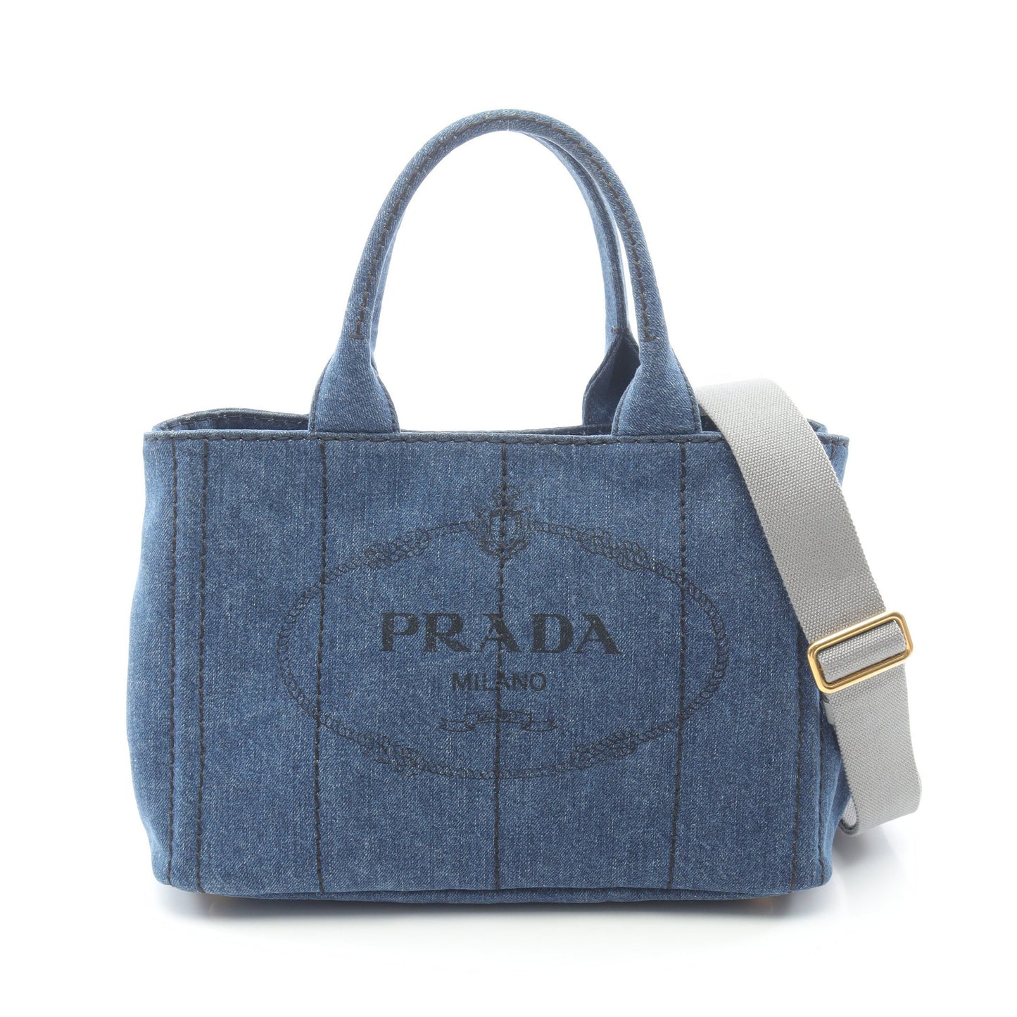 CANAPA カナパ ハンドバッグ トートバッグ デニム インディゴブルー 2WAY プラダ バッグ PRADA