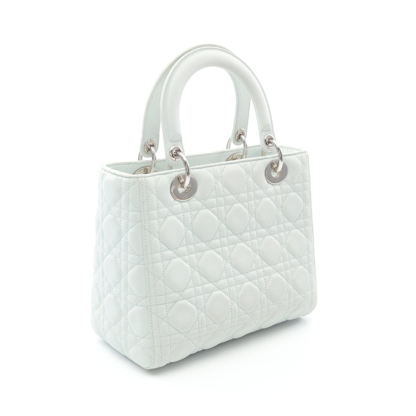 LADY DIOR レディディオール カナージュ ハンドバッグ レザー ライトブルー 2WAY クリスチャンディオール バッグ Christian Dior