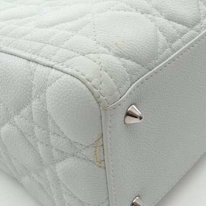 LADY DIOR レディディオール カナージュ ハンドバッグ レザー ライトブルー 2WAY クリスチャンディオール バッグ Christian Dior
