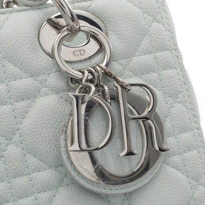 LADY DIOR レディディオール カナージュ ハンドバッグ レザー ライトブルー 2WAY クリスチャンディオール バッグ Christian Dior