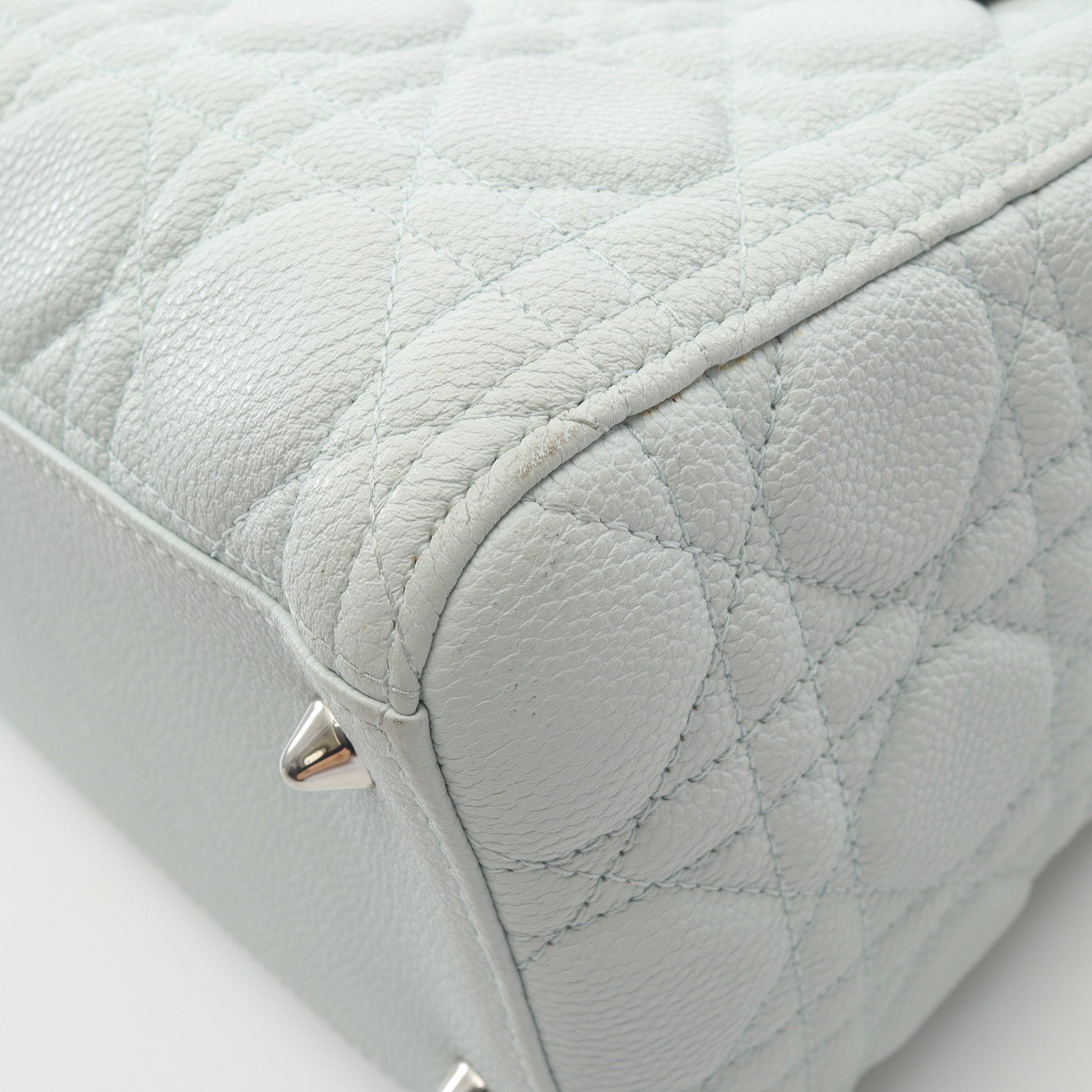 LADY DIOR レディディオール カナージュ ハンドバッグ レザー ライトブルー 2WAY クリスチャンディオール バッグ Christian Dior