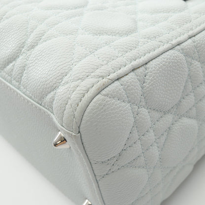 LADY DIOR レディディオール カナージュ ハンドバッグ レザー ライトブルー 2WAY クリスチャンディオール バッグ Christian Dior