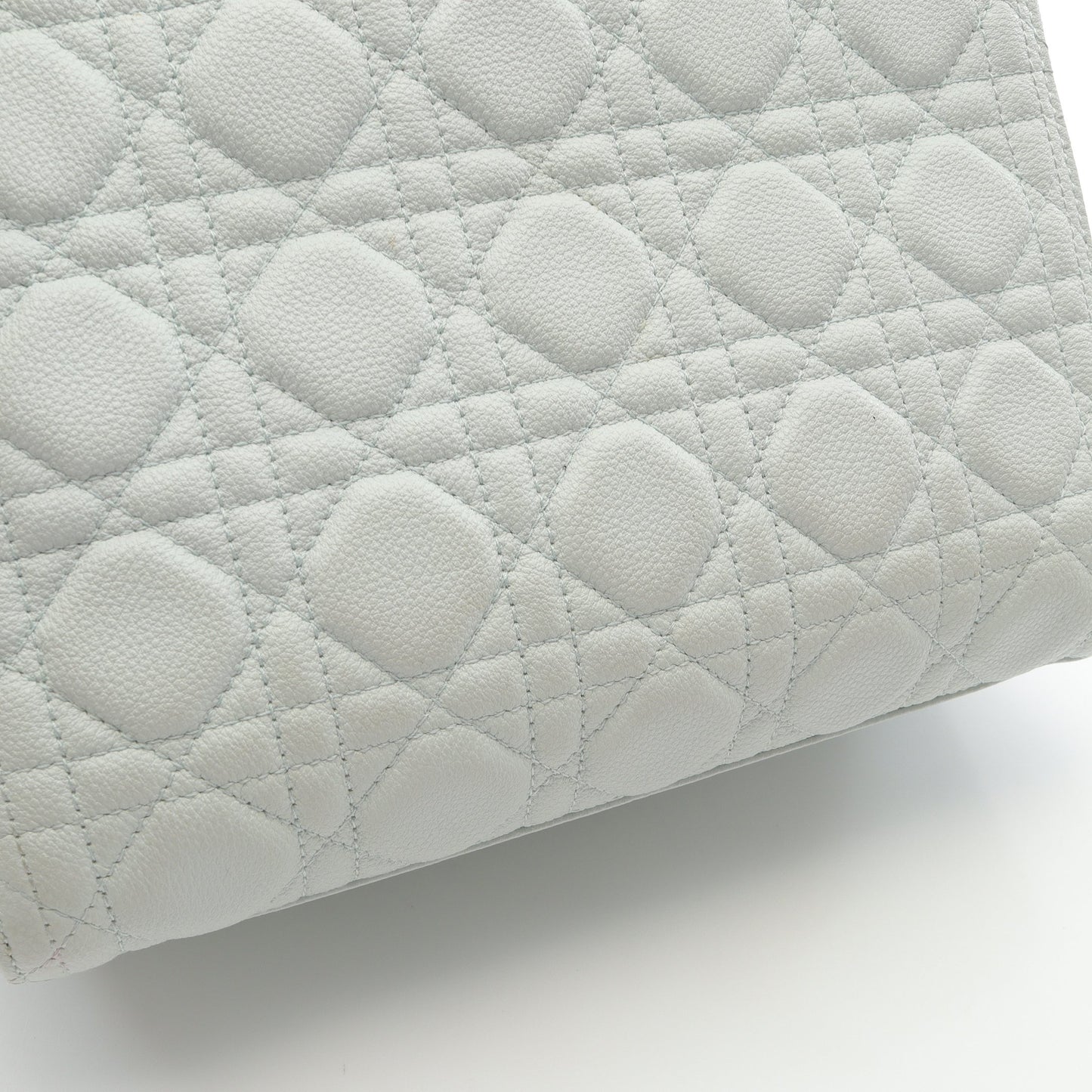 LADY DIOR レディディオール カナージュ ハンドバッグ レザー ライトブルー 2WAY クリスチャンディオール バッグ Christian Dior