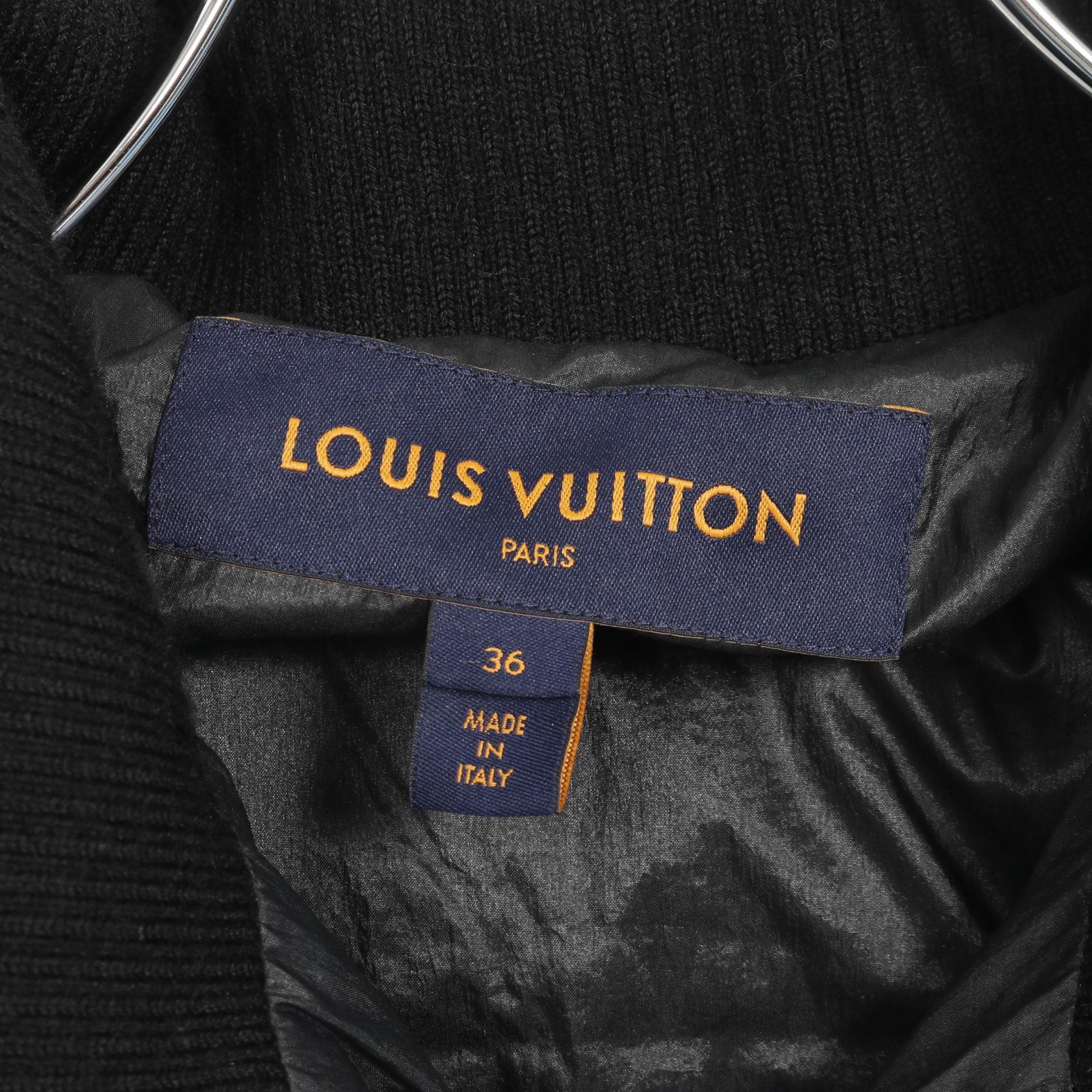 クロップド モノグラム パファジャケット ジャケット ナイロン ブラック 中綿 ルイヴィトン アウター LOUIS VUITTON
