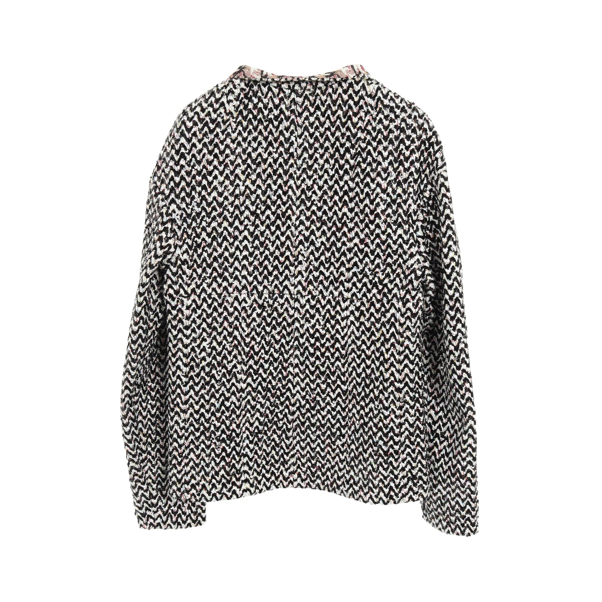 ココマークボタン スパンコール ツイード ジャケット コットン ブラック ホワイト マルチカラー シャネル アウター CHANEL
