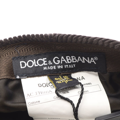 ハンチング 帽子 コーデュロイ グレーブラウン ドルチェアンドガッバーナ 財布・小物 DOLCE&GABBANA