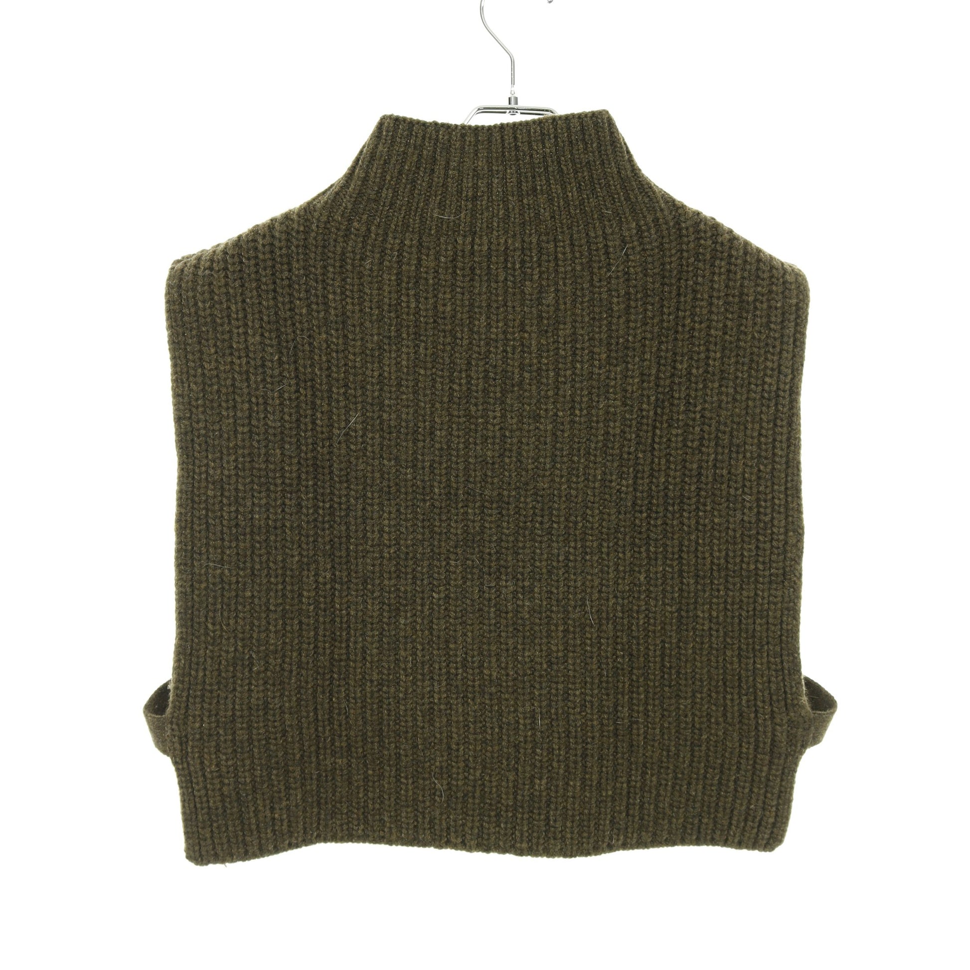 ニット ベスト ハイネック ウール カシミヤ カーキグリーン ジル 