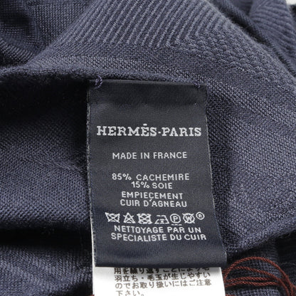 ニューリブリス ポンチョ カシミヤ シルク ネイビー エルメス アウター HERMES