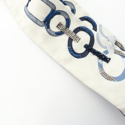 ツイリー Do Re Boucles リボン スカーフ シルク ネイビー オフ  