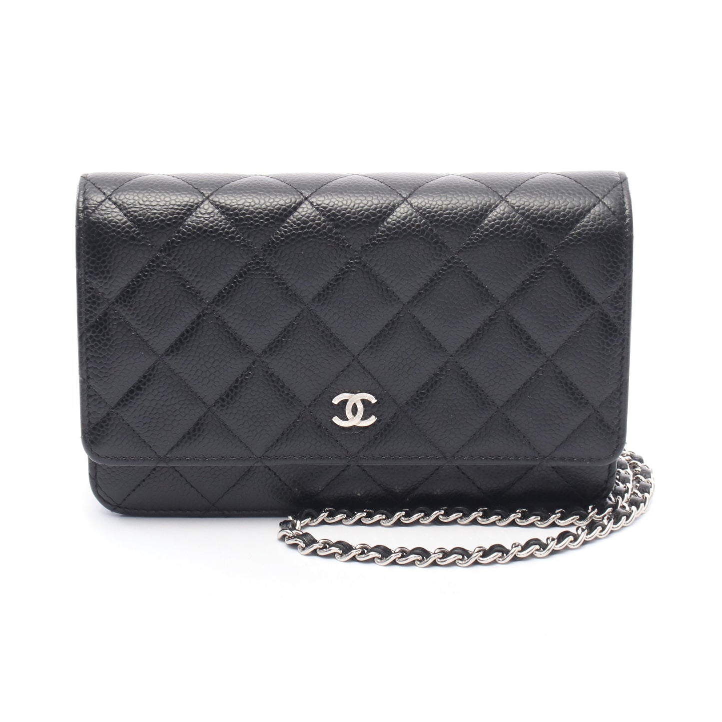 マトラッセ チェーンウォレット キャビアスキン ブラック シルバー金具 シャネル バッグ CHANEL