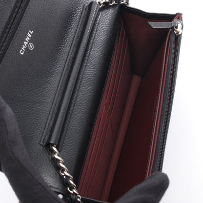 マトラッセ チェーンウォレット キャビアスキン ブラック シルバー金具 シャネル バッグ CHANEL
