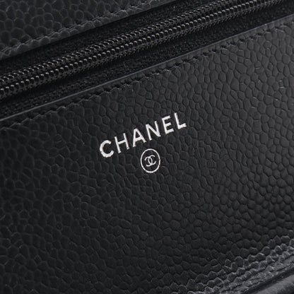 マトラッセ チェーンウォレット キャビアスキン ブラック シルバー金具 シャネル バッグ CHANEL