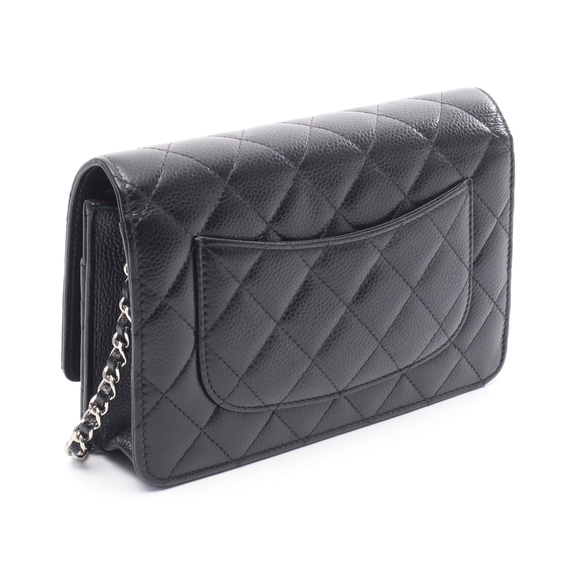 マトラッセ チェーンウォレット キャビアスキン ブラック シルバー金具 シャネル バッグ CHANEL