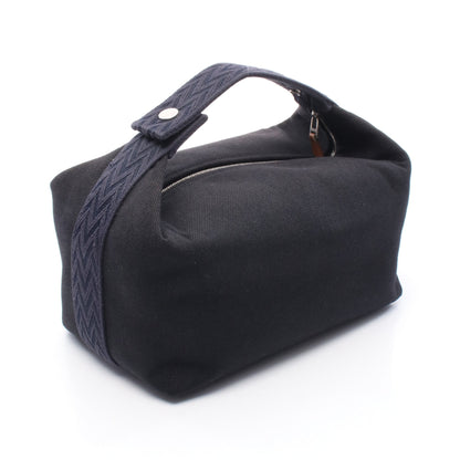 ブリッドアブラックGM ハンドバッグ キャンバス ブラック ネイビー シルバー金具 エルメス バッグ HERMES