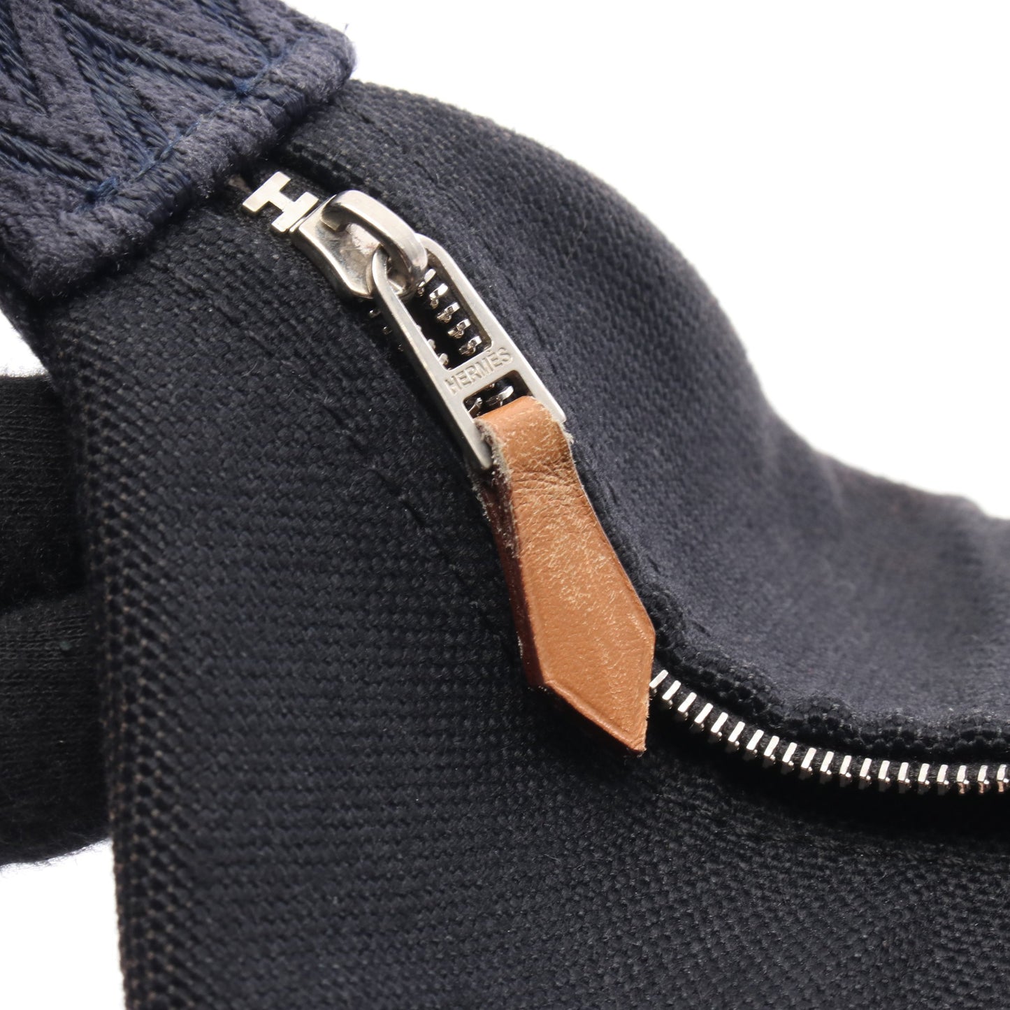 ブリッドアブラックGM ハンドバッグ キャンバス ブラック ネイビー シルバー金具 エルメス バッグ HERMES