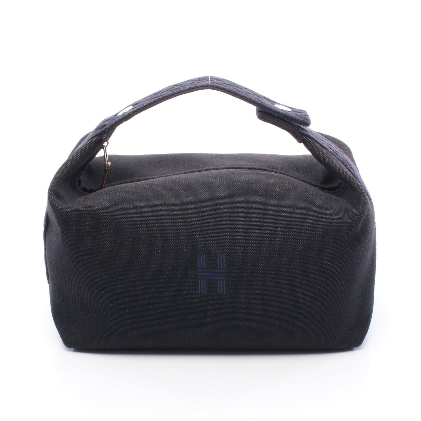 ブリッドアブラックGM ハンドバッグ キャンバス ブラック ネイビー シルバー金具 エルメス バッグ HERMES