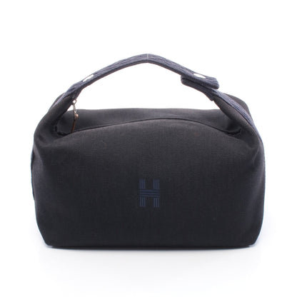 ブリッドアブラックGM ハンドバッグ キャンバス ブラック ネイビー シルバー金具 エルメス バッグ HERMES