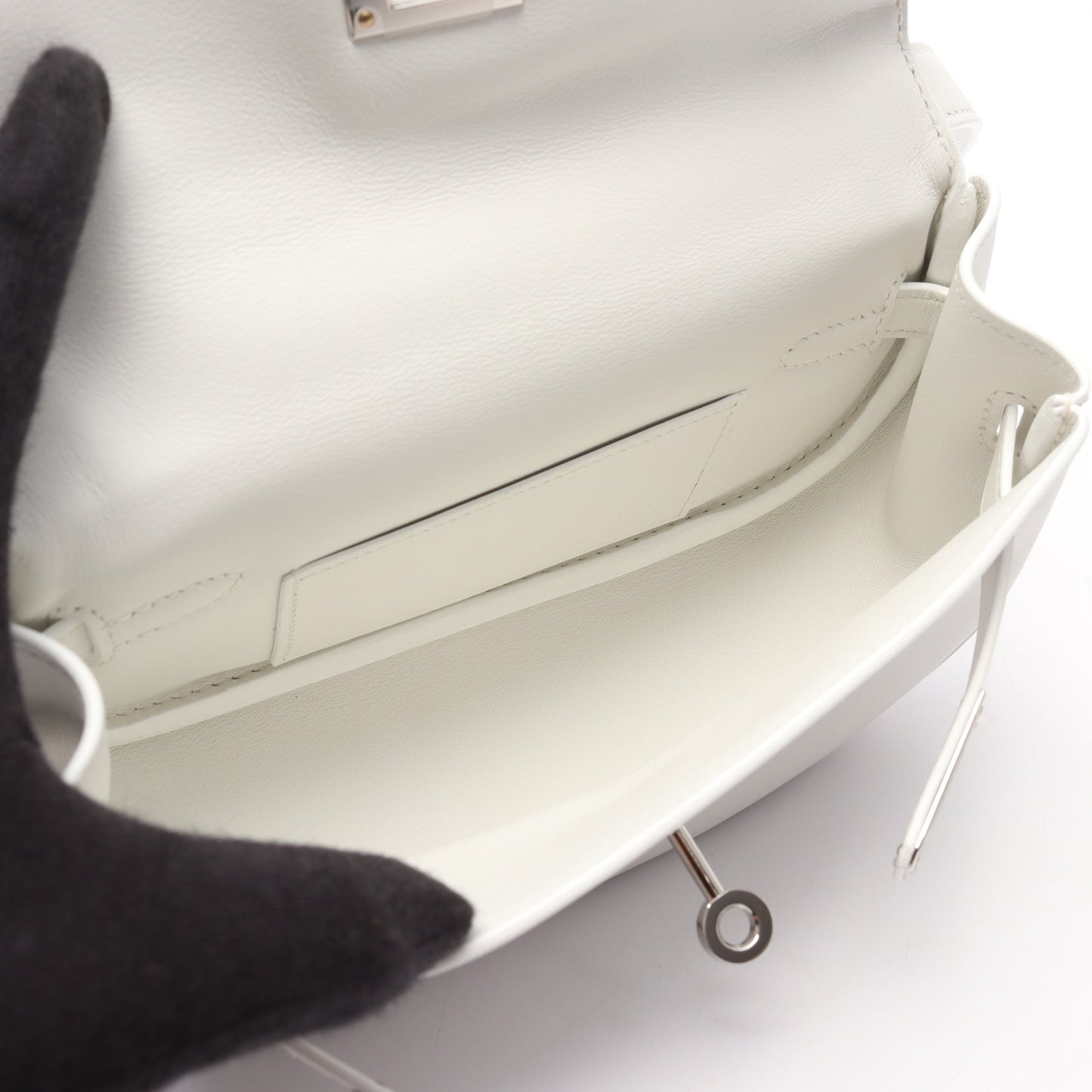 ケリームーヴ ニューホワイト ショルダーバッグ ヴォースイフト ホワイト シルバー金具 W刻印 エルメス バッグ HERMES