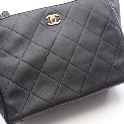 マトラッセ ショルダーバッグ トートバッグ レザー ブラック ゴールド金具 シャネル バッグ CHANEL