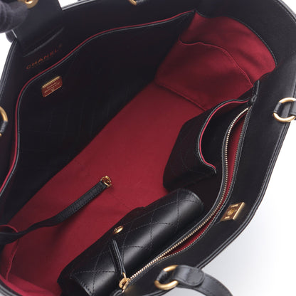 マトラッセ ショルダーバッグ トートバッグ レザー ブラック ゴールド金具 シャネル バッグ CHANEL