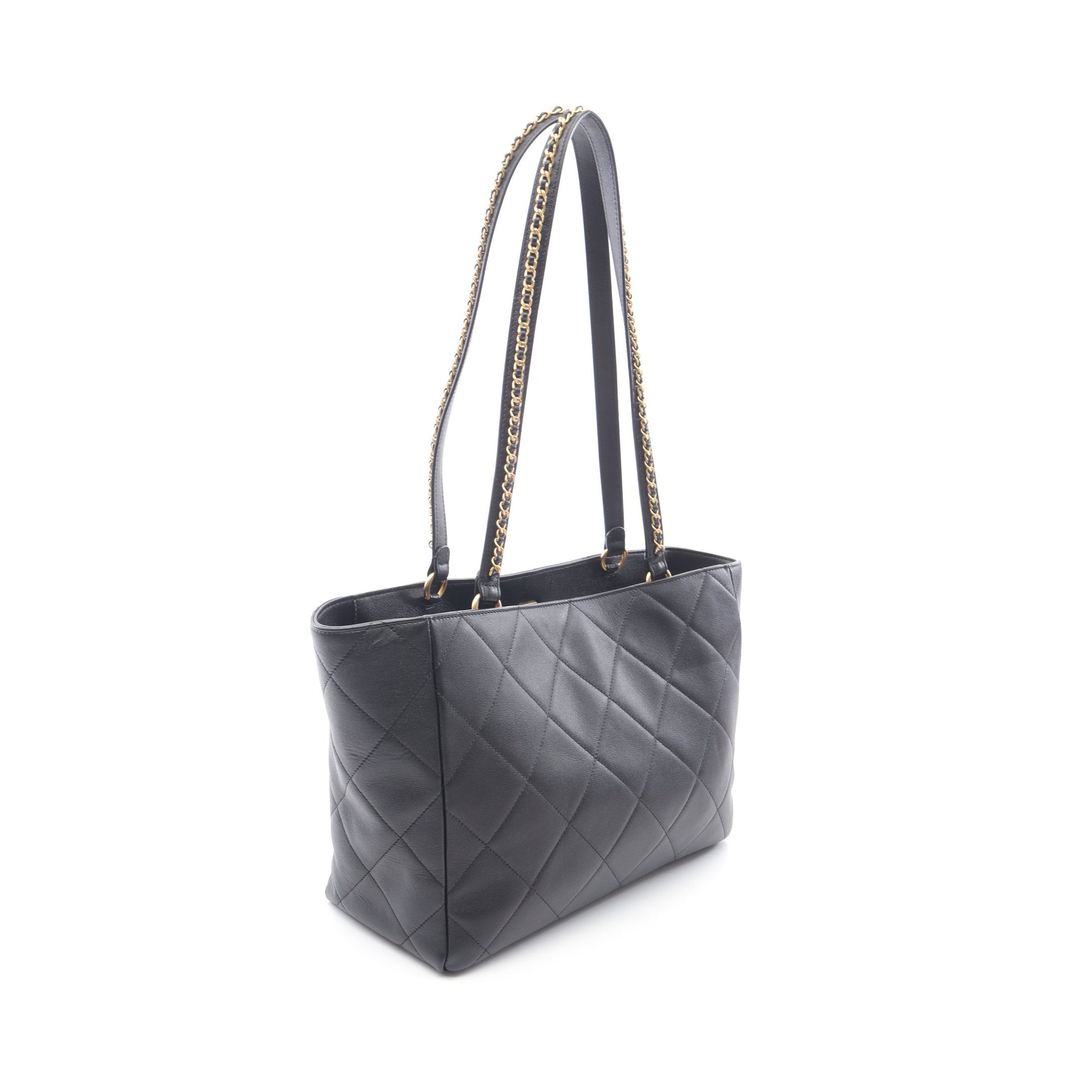 マトラッセ ショルダーバッグ トートバッグ レザー ブラック ゴールド金具 シャネル バッグ CHANEL