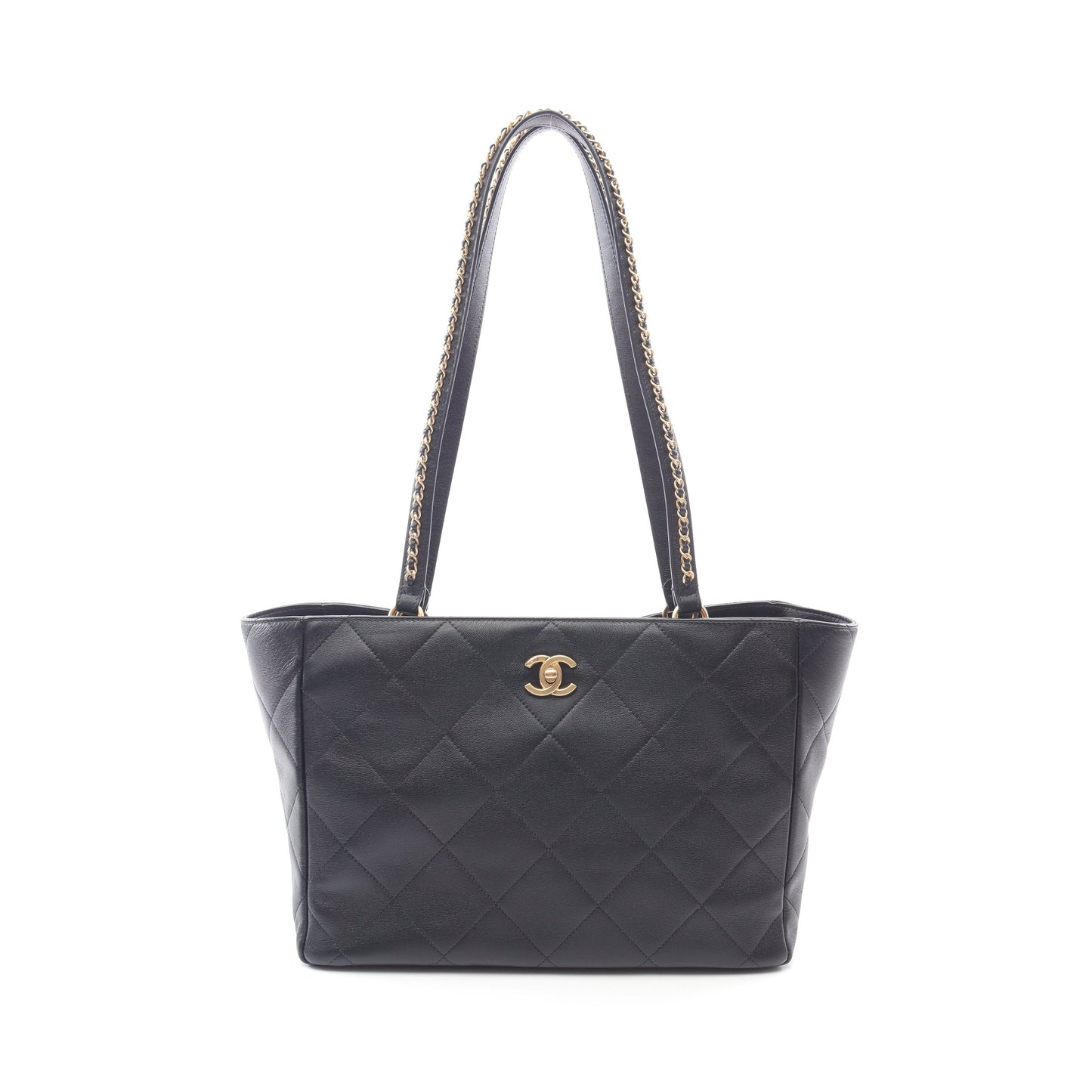 マトラッセ ショルダーバッグ トートバッグ レザー ブラック ゴールド金具 シャネル バッグ CHANEL