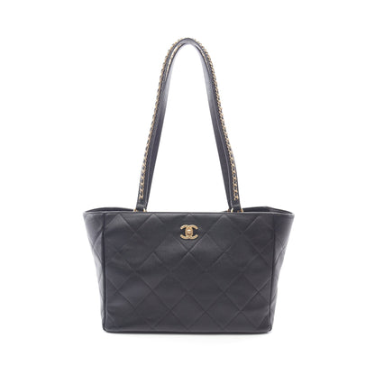 マトラッセ ショルダーバッグ トートバッグ レザー ブラック ゴールド金具 シャネル バッグ CHANEL