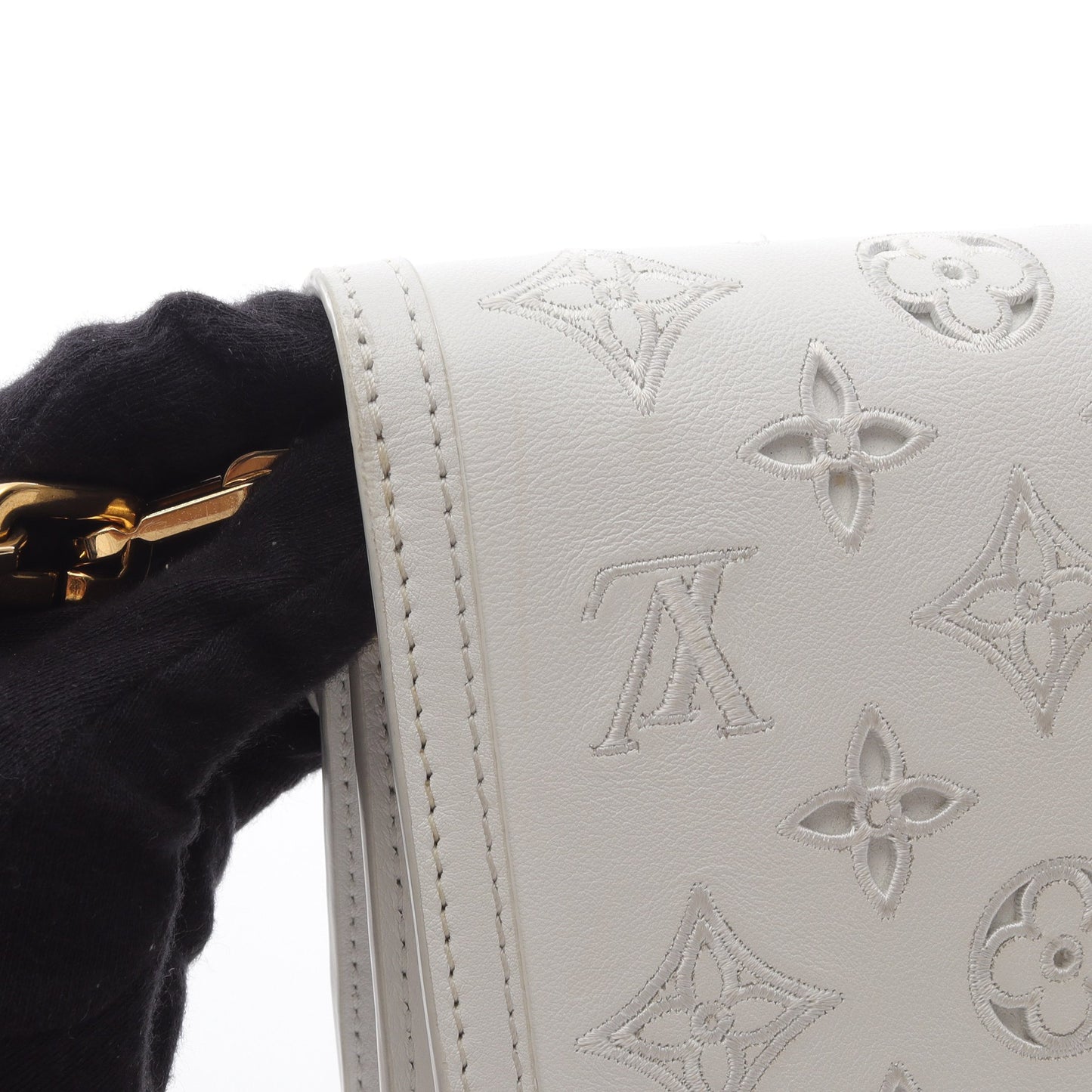 ドーフィーヌEW モノグラム チェーンショルダーバッグ レザー ホワイト 2WAY ルイヴィトン バッグ LOUIS VUITTON